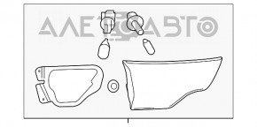 Lampa interioară de pe capacul portbagajului stânga Toyota Highlander 14-16 are geamul spart și carcasă spartă.