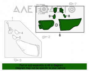 Lampa interioară pentru capacul portbagajului stânga Toyota Highlander 14-16, nou, original OEM.