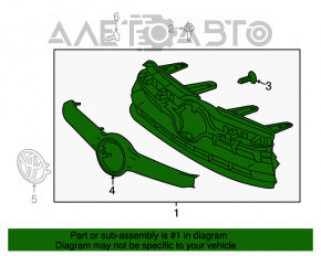 Grila radiatorului Toyota Highlander 14-16 cu emblema