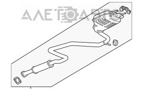 Silencer spate cu tanc Chevrolet Malibu 16- 1.5T, 1.8 zdrobit, rezonator tăiat