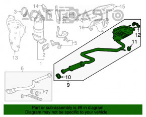 Silencer spate cu tanc Chevrolet Malibu 16- 1.5T, 1.8 zdrobit, rezonator tăiat