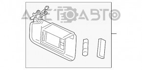 Capota stângă Chevrolet Malibu 16 - gri cu iluminare, fără cârlig, pentru curățare chimică.