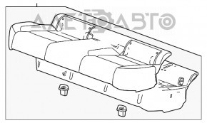 Rândul din spate al scaunelor, al doilea rând Chevrolet Malibu 16-22, husă neagră, pentru curățare chimică