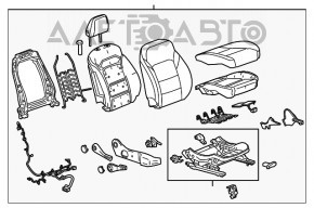 Scaun de pasager Chevrolet Malibu 16- fără airbag, manual, tapițerie neagră