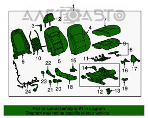 Scaun de pasager Chevrolet Malibu 16- fără airbag, manual, tapițerie neagră