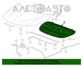 Izolarea capotei Chevrolet Malibu 16-