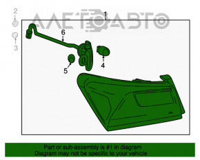 Lampa exterioară aripă dreapta Chevrolet Malibu 16- halogen