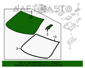 Лобовое стекло Chevrolet Malibu 16-18 с датчиком дождя, песок, сколы, воздух по кромке