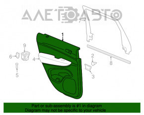 Capacul ușii, cartela din spate dreapta Jeep Grand Cherokee WK2 14-16 bej.