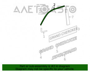 Moldura ușii față stânga superioară Jeep Grand Cherokee WK2 11-21 crom, mâner