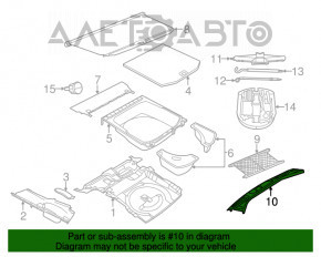 Capacul portbagajului Jeep Grand Cherokee WK2 11-21 bej, zgârieturi