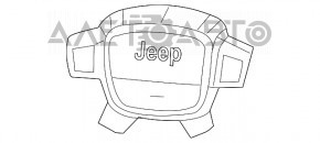 Airbag-ul de siguranță în volanul șoferului pentru Jeep Grand Cherokee WK2 14-18, negru.