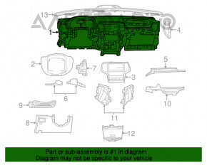 Torpedo panoul frontal fără AIRBAG Jeep Grand Cherokee WK2 11-13