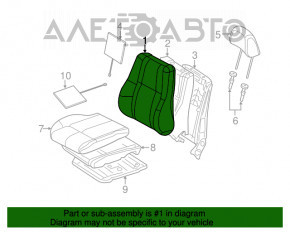 Водительское сидение Jeep Grand Cherokee WK2 14-16 без airbag, электро, тряпка черн, без боковой накладки, царапины, под чистку