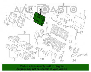 Rândul din spate al scaunelor, al doilea rând Jeep Grand Cherokee WK2 14-16, material textil negru.