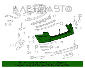 Bara spate goală Jeep Grand Cherokee WK2 14-15 partea de sus, cu senzori de parcare, cu BSM