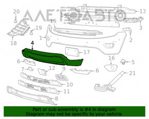 Bara față goală, partea de jos sub capacul de protecție Jeep Grand Cherokee WK2 14-16 uzată.