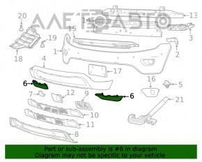 Вставка переднего бампера под накладку левая Jeep Grand Cherokee WK2 14-21 структура, царапины