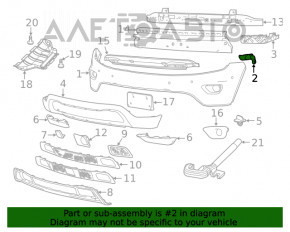 Suportul de bara fata stanga pentru Jeep Grand Cherokee WK2 14-21 are clemele rupte.