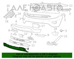 Capacul de bara fata inferioara Jeep Grand Cherokee WK2 14-16 negru, zgarieturi