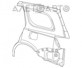 Aripa spate stânga Jeep Grand Cherokee WK2 11-21 albastră, tija