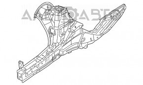 Partea din față stânga Jeep Grand Cherokee WK2 11-21 argintiu