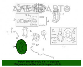 Placă de frână spate dreapta Jeep Grand Cherokee WK2 11-21 Cod bry 330/14mm