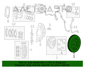 Placă de frână față stânga Jeep Grand Cherokee WK2 11-21 cod bry