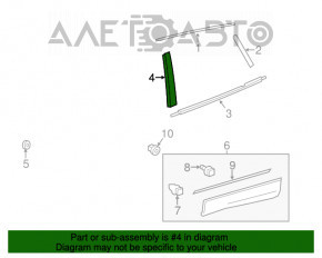 Panoul lateral din spate dreapta al ușii Toyota Rav4 13-18