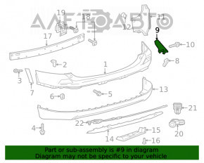 Suportul pentru bara spate stânga exterioară Toyota Rav4 16-18 restilizat, nou, original OEM