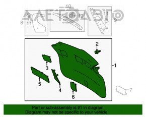 Capacul portbagajului inferior al usii Toyota Rav4 13-18 negru, zgarieturi