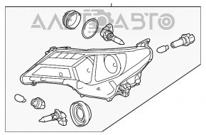 Far stânga față Toyota Rav4 13-15, gol, nou, neoriginal.