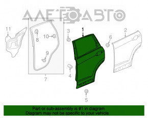 Ușă asamblată spate stânga Honda CRV 12-16 albastru BG62M, pârghie