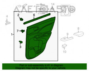 Capacul usii, cartela din spate stanga pentru Honda CRV 12-14 gri