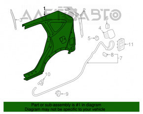 Aripa spate dreapta Honda CRV 12-16 verde.