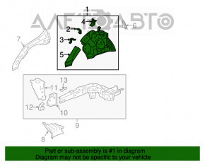 Roata din fata stanga a un sfert Honda CRV 12-16 pe caroserie, albastru BG62M