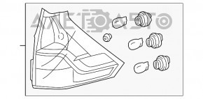 Lampa exterioară aripă dreapta Honda CRV 12-14 pre-restilizare