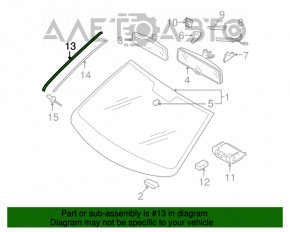 Молдинг лобового стекла левый VW Tiguan 09-17 OEM