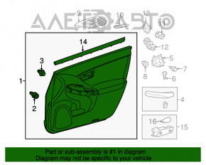 Capacul usii, cartela frontala dreapta Toyota Prius 30 10-15, material textil gri inchis