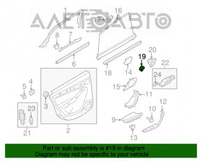 Controlul geamului electric din spatele stânga Audi Q5 8R 09-17 cu capac, negru