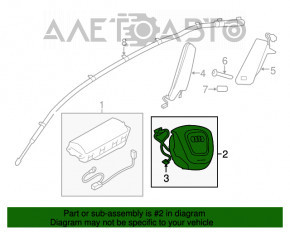 Airbagul de siguranță în volan pentru șoferul Audi Q5 8R 13-17 negru