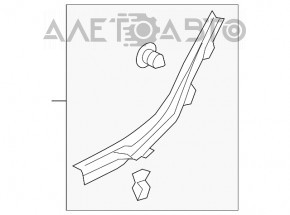 Capac prag interior spate stânga Audi Q5 8R 09-17, neagră, zgârieturi