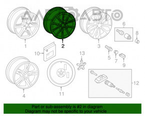 Диск колесный R18 Audi Q5 8R 09-17 тип 2, бордюрка