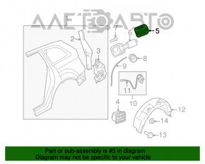 Capacul rezervorului de combustibil cu carcasă pentru Audi Q5 8R 09-17 este rupt.