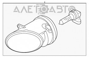 Farul de ceață dreapta pentru Audi Q5 8R 09-17, cu crom pe reflector.