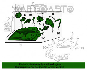 Far stânga față goală Audi Q5 8R 09-12 pre-restilizare halogen