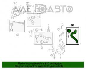 Maneta inferioară față stânga Audi Q5 8R 11-17 pentru disc de 320mm, spate