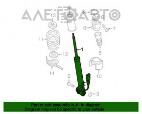 Amortizor spate dreapta Audi Q5 8R 13-17 cu suport, ruginit, zdrobit.