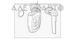 Cheie Audi Q5 8R 09-17 tip1, smart, 4 butoane, uzată, defect crom