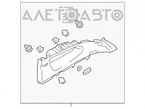 Накладка задней стойки левая Mitsubishi Outlander 14-21 беж, побелел пластик, царапины